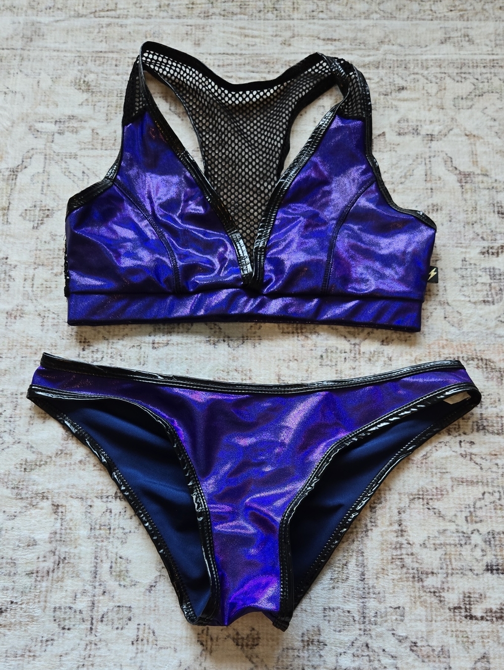 Cleo Tue Hurricane Shimmer Metallic Purple Racerback Pole Set